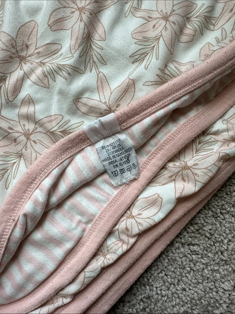 Floral Quilted Kid’s Blanket - Soft Pink & Cream